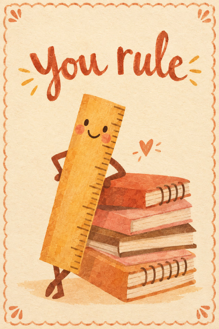 Happy Ruler teacher appreciation card