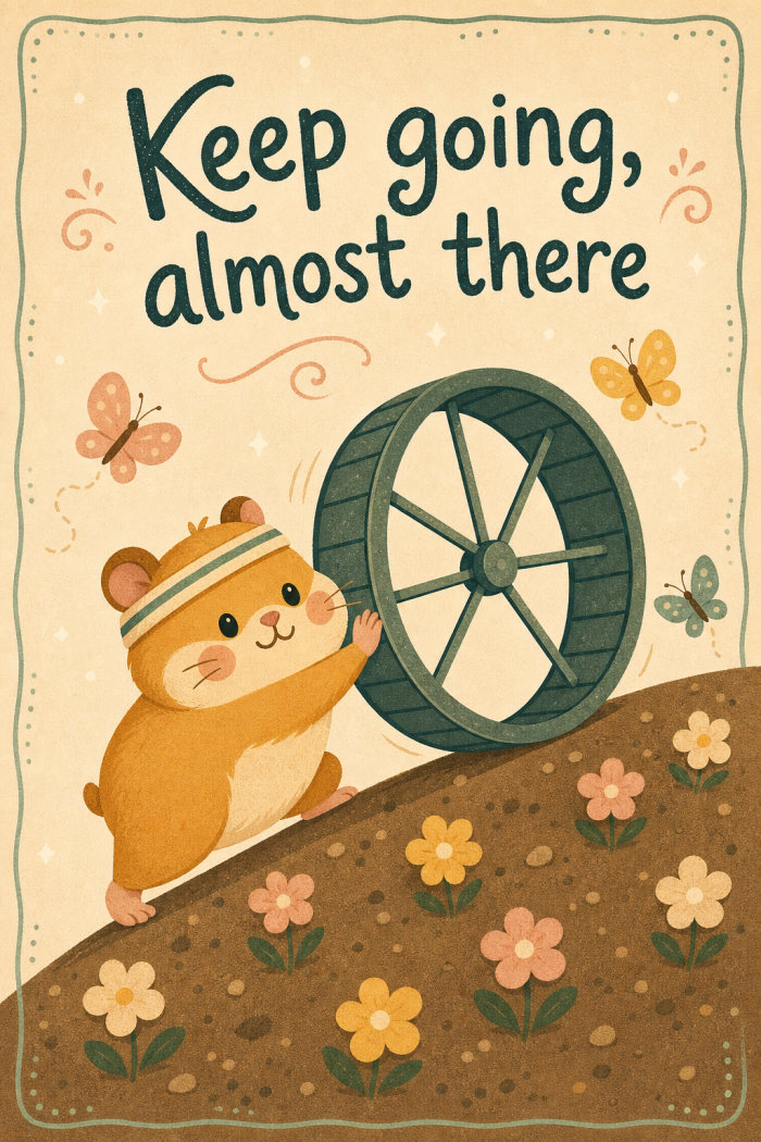 Hamster Effort — cartoon style encouragement greeting card