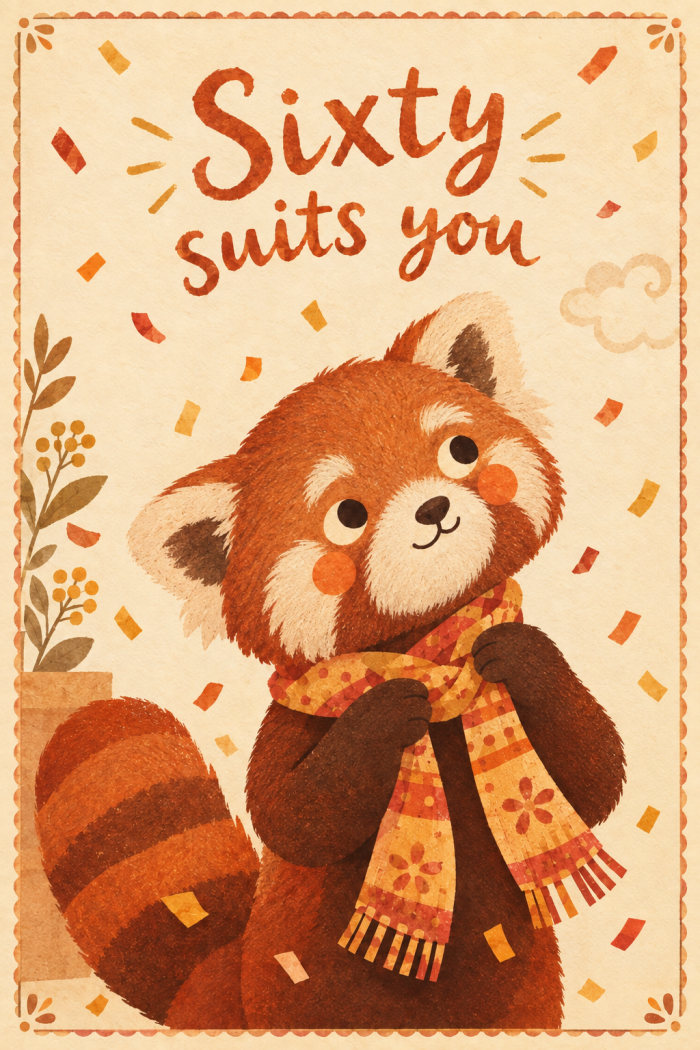 Festive Scarf — artistic style birthday greeting card
