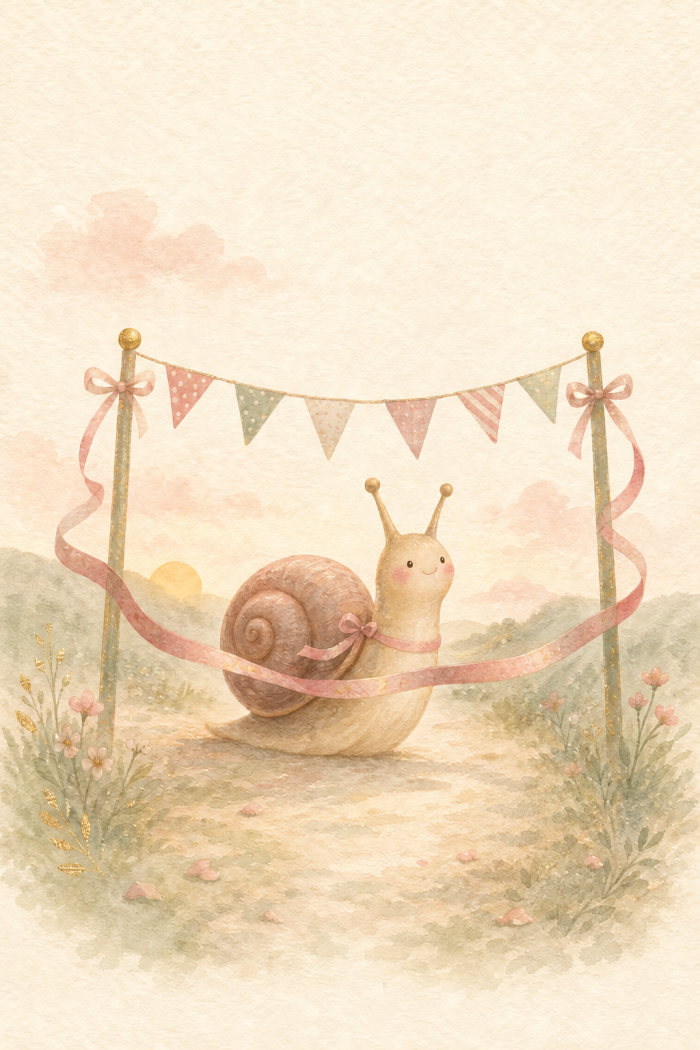 Snail Race — congratulations greeting card