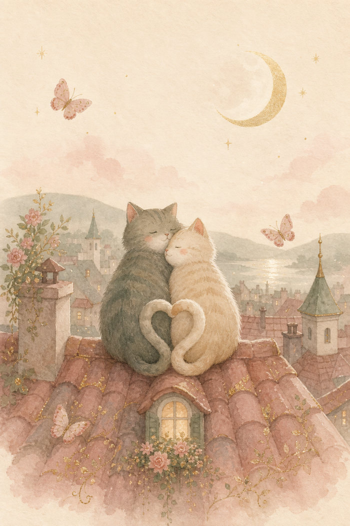 Moonlight Romance — elegant style love greeting card