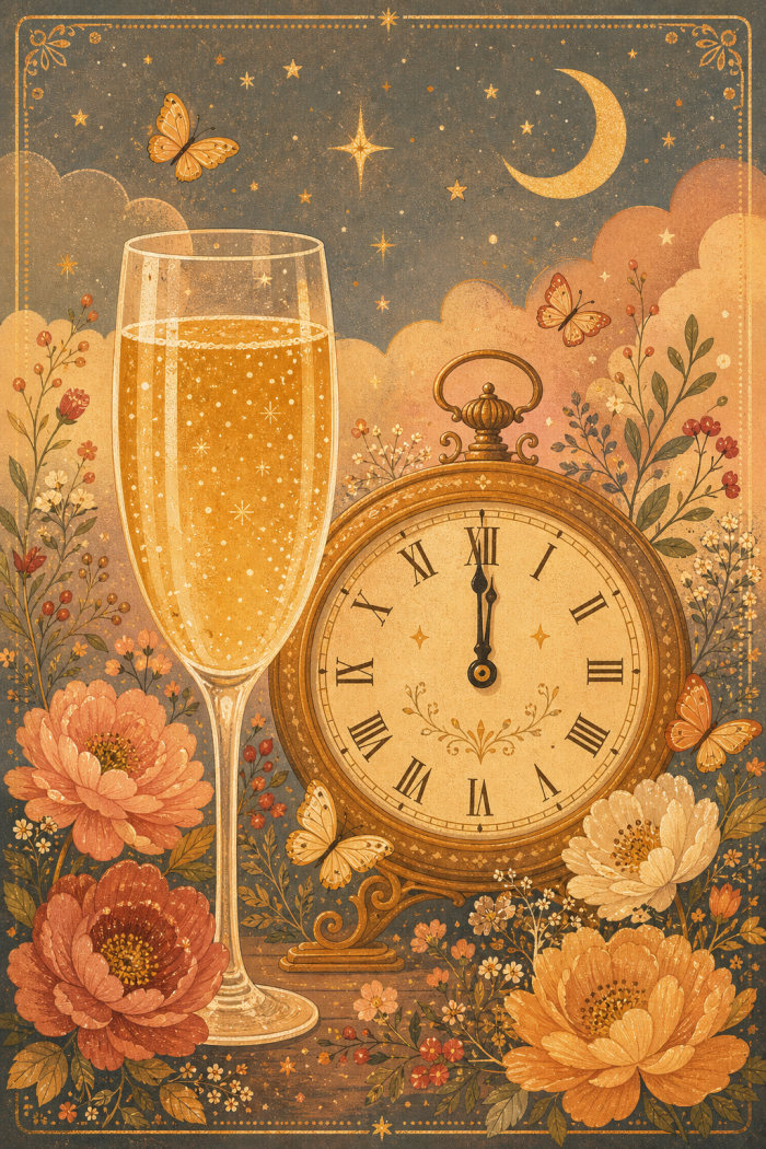 Midnight Toast — new year greeting card