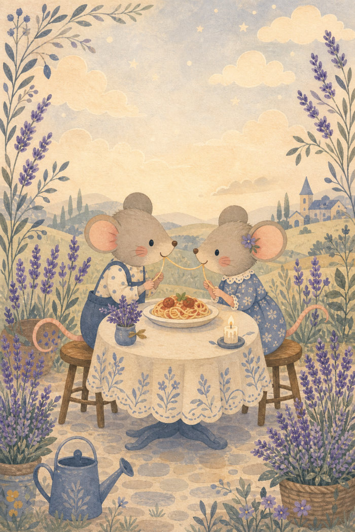 Spaghetti Date — calm style valentine's day greeting card