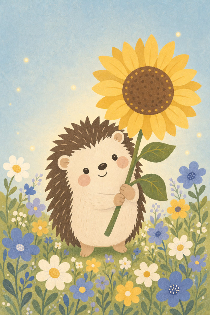 Sunflower Hedgehog — thank you greeting card