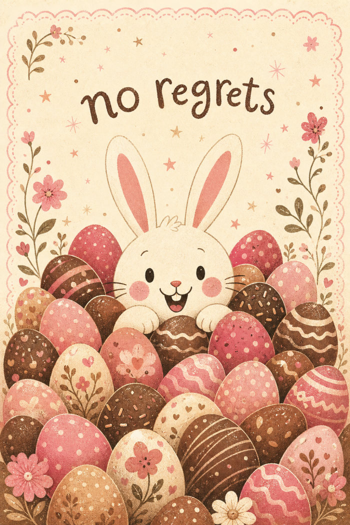 Bunny Surprise — cartoon style easter greeting card