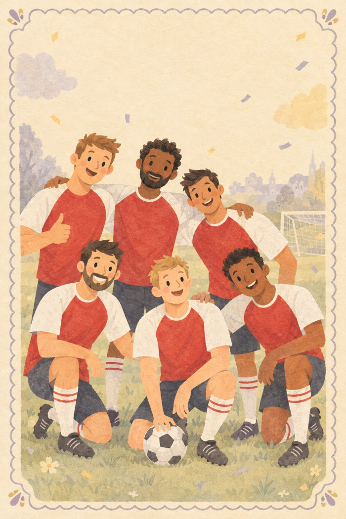 Victory Huddle — congratulations greeting card