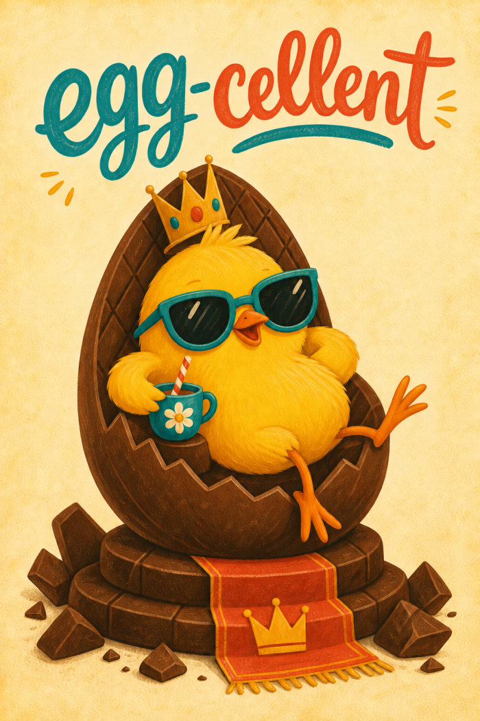 Chill Chick — colorful style easter greeting card
