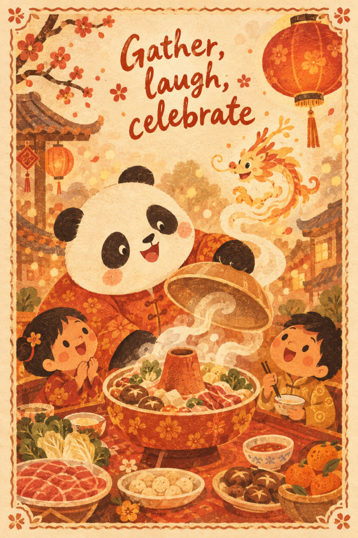 Festive Feast — artistic style lunar new year greeting card