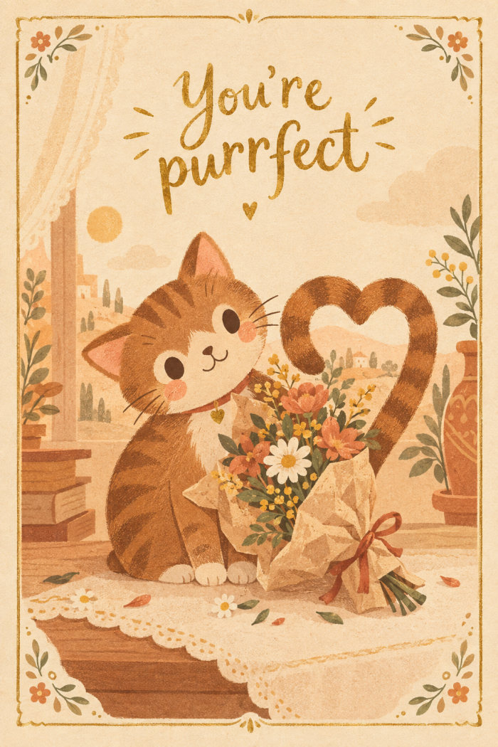 Heart Tail — elegant style mother's day greeting card
