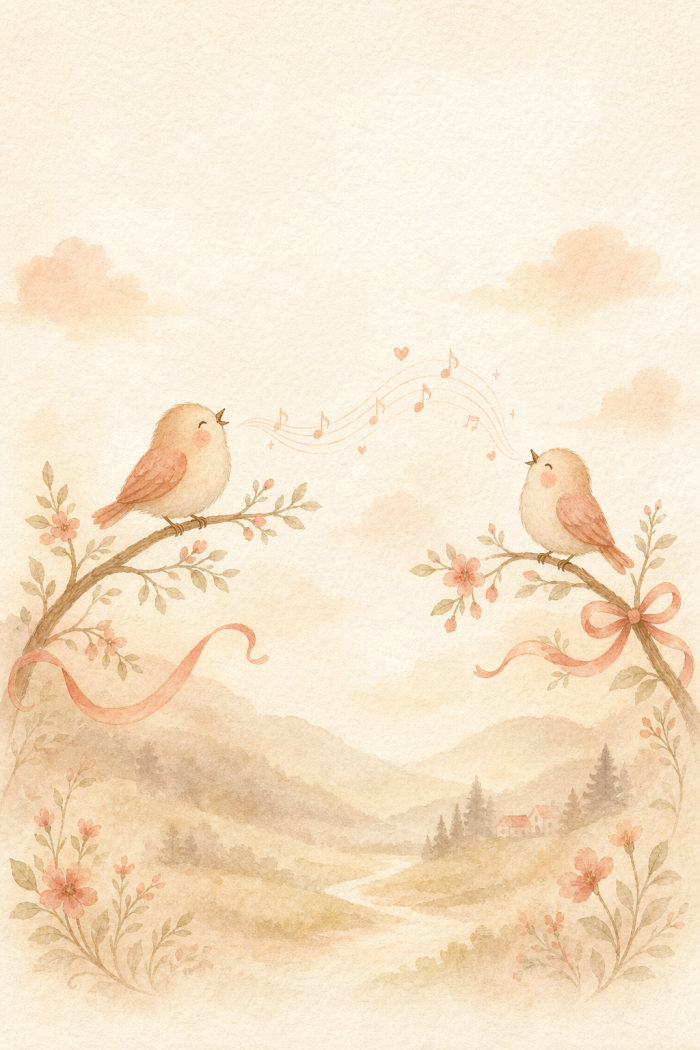 Melody Birds — artistic style miss you greeting card