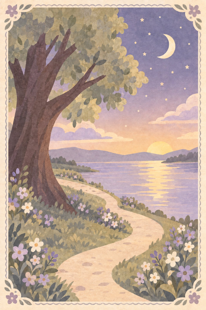 Tranquil Path — condolences greeting card