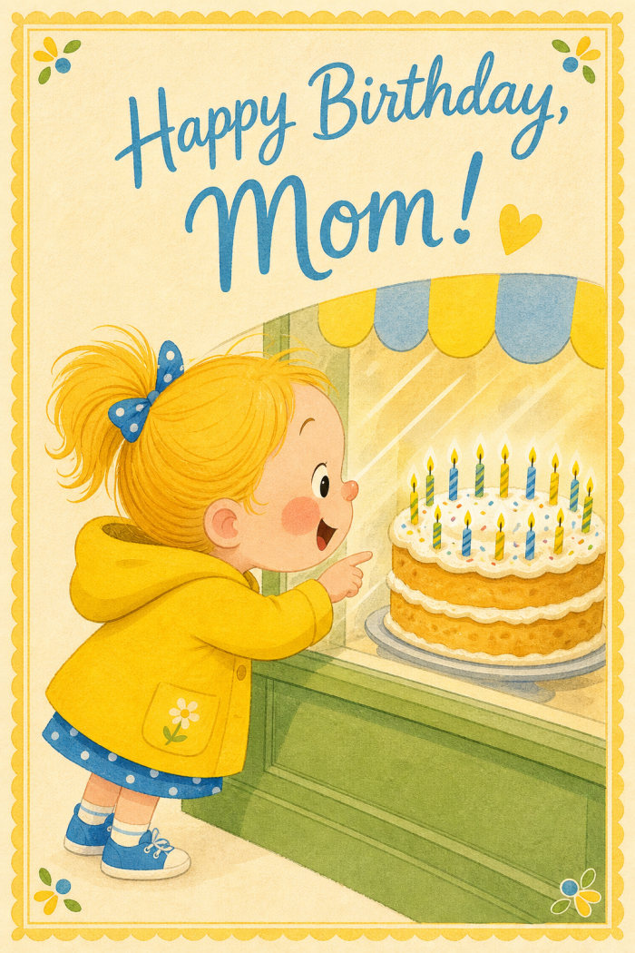 Curious Girl — birthday greeting card