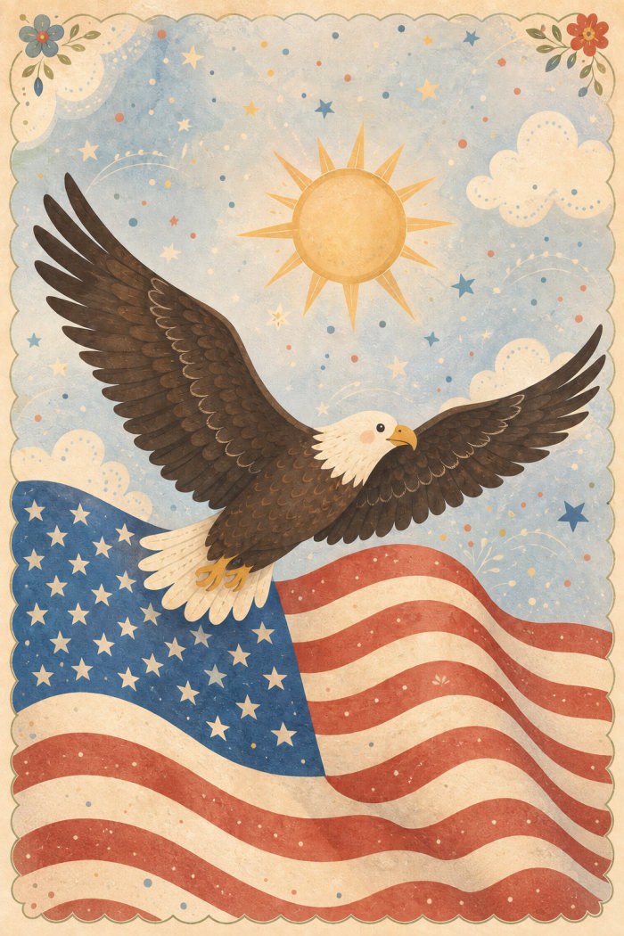 Soaring Eagle — 4th of july greeting card