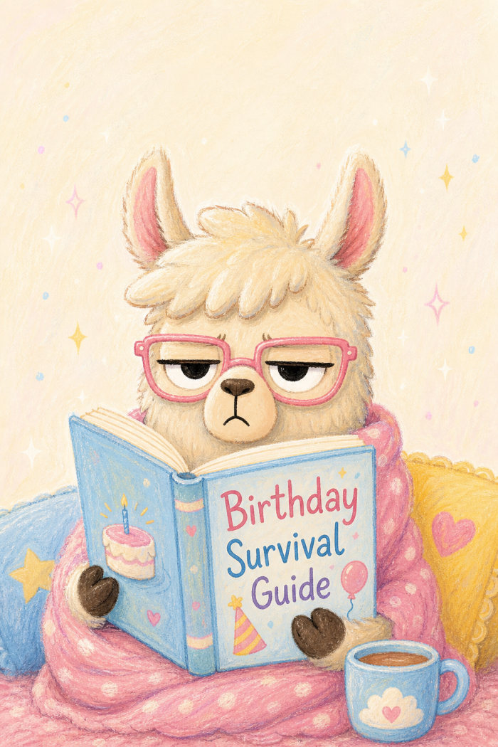 Llama Wisdom — birthday greeting card