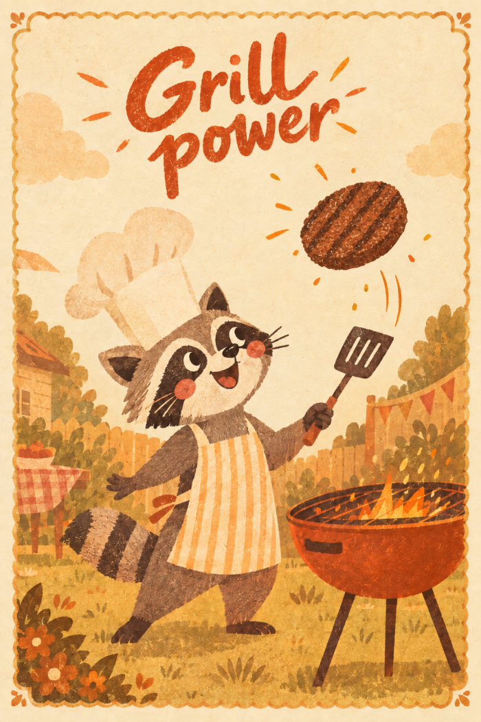 Grill Flip — birthday greeting card