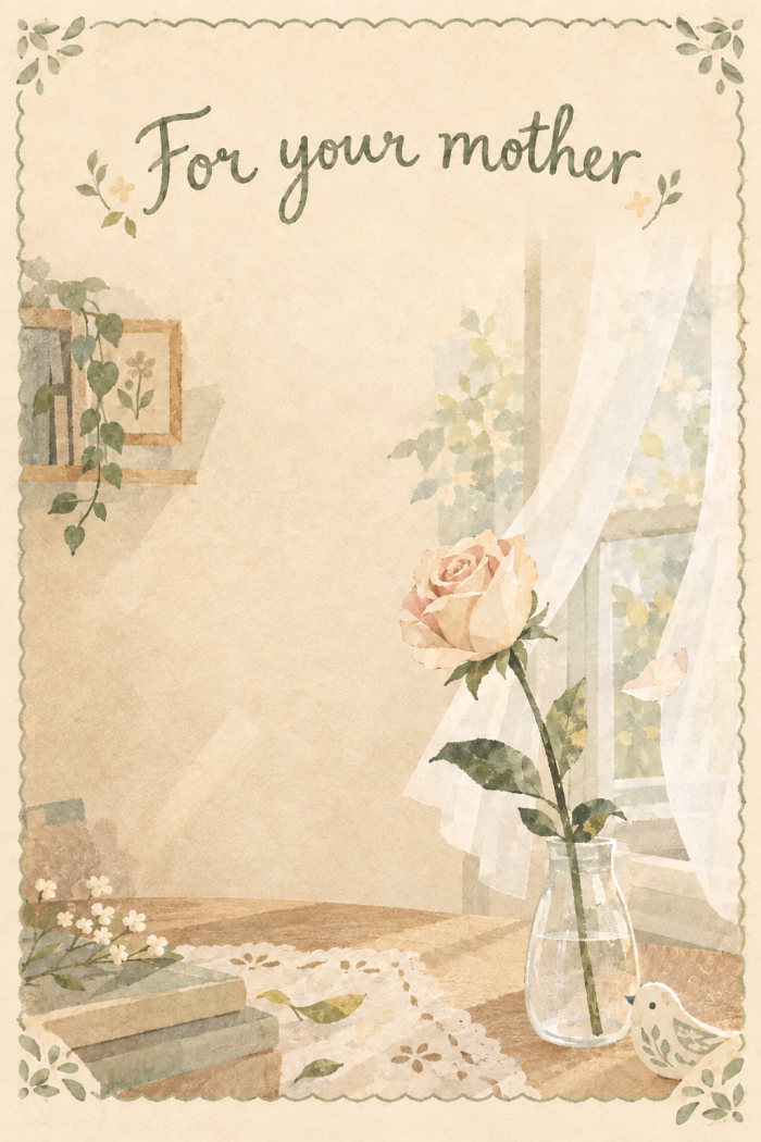 Pale Rose — condolences greeting card