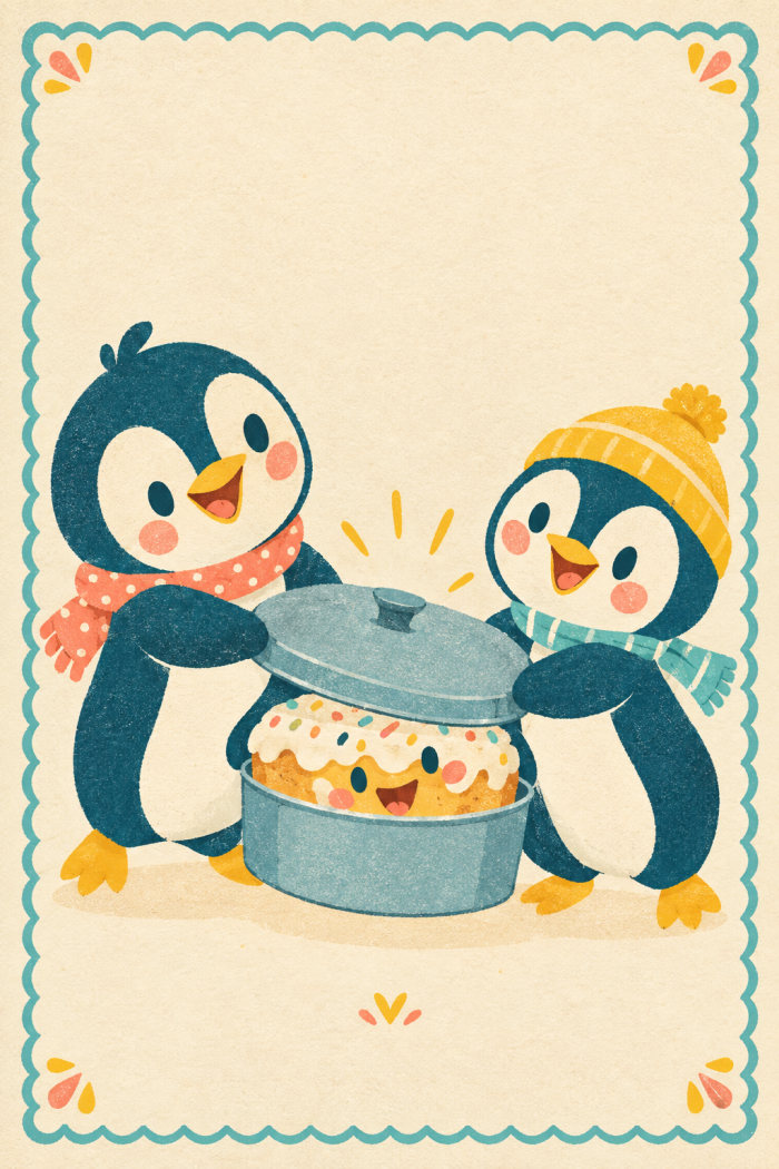 Penguin Surprise — birthday greeting card