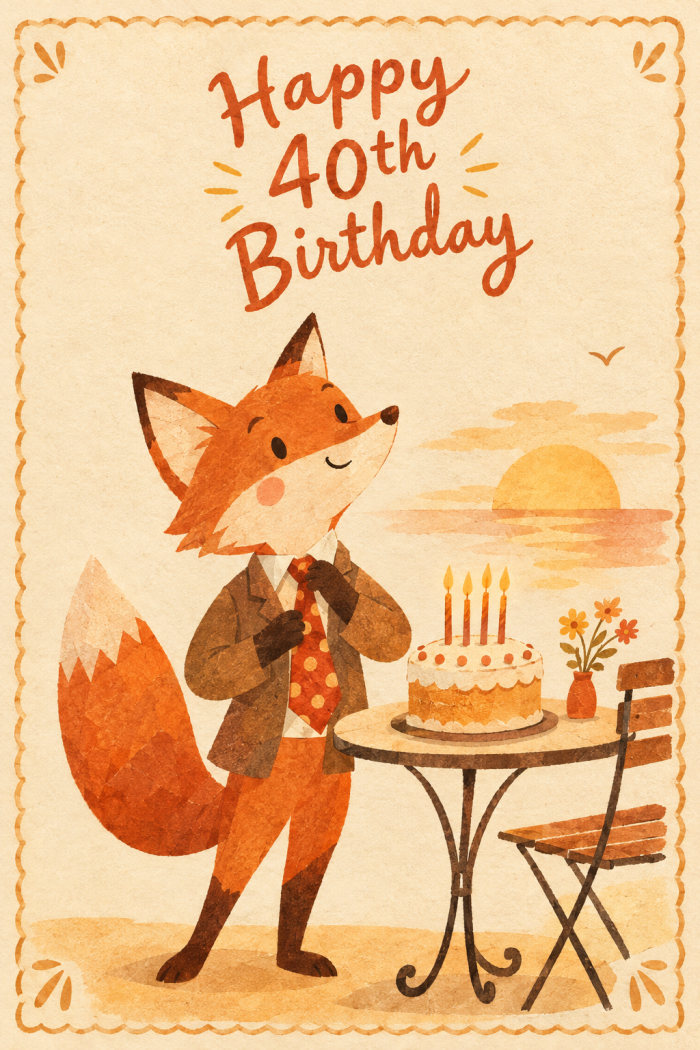 Sunset Chef — birthday greeting card