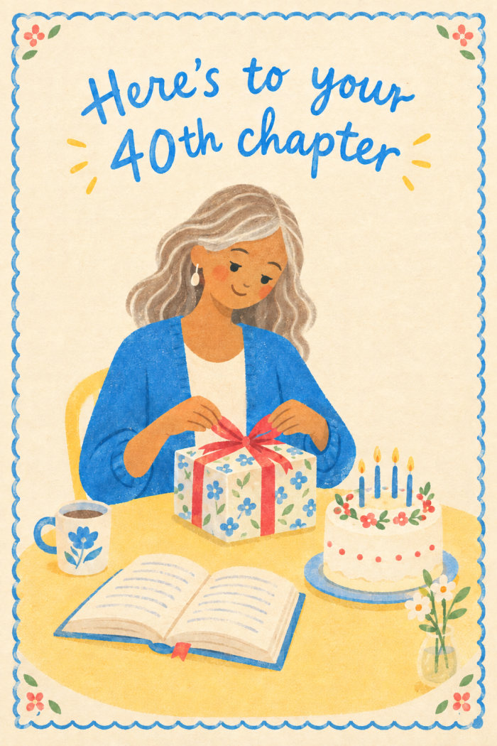 Ribbon Tying — birthday greeting card
