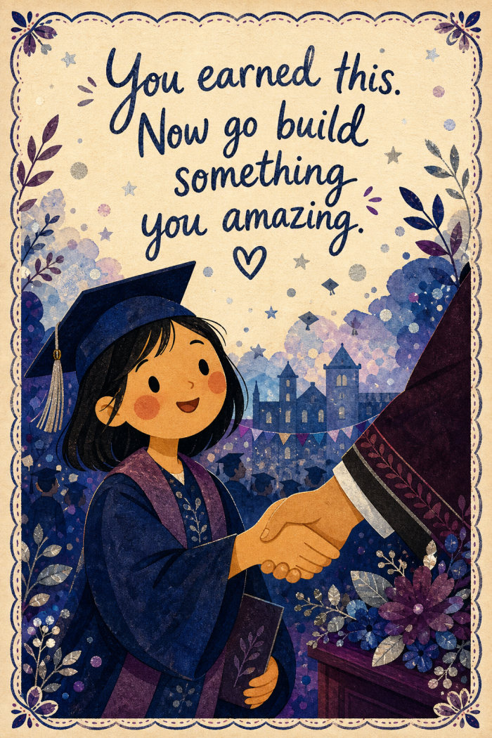 Joyful Handshake — graduation greeting card