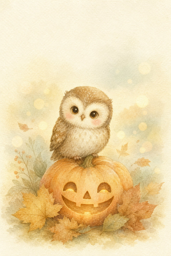 Owl Pumpkin — halloween greeting card