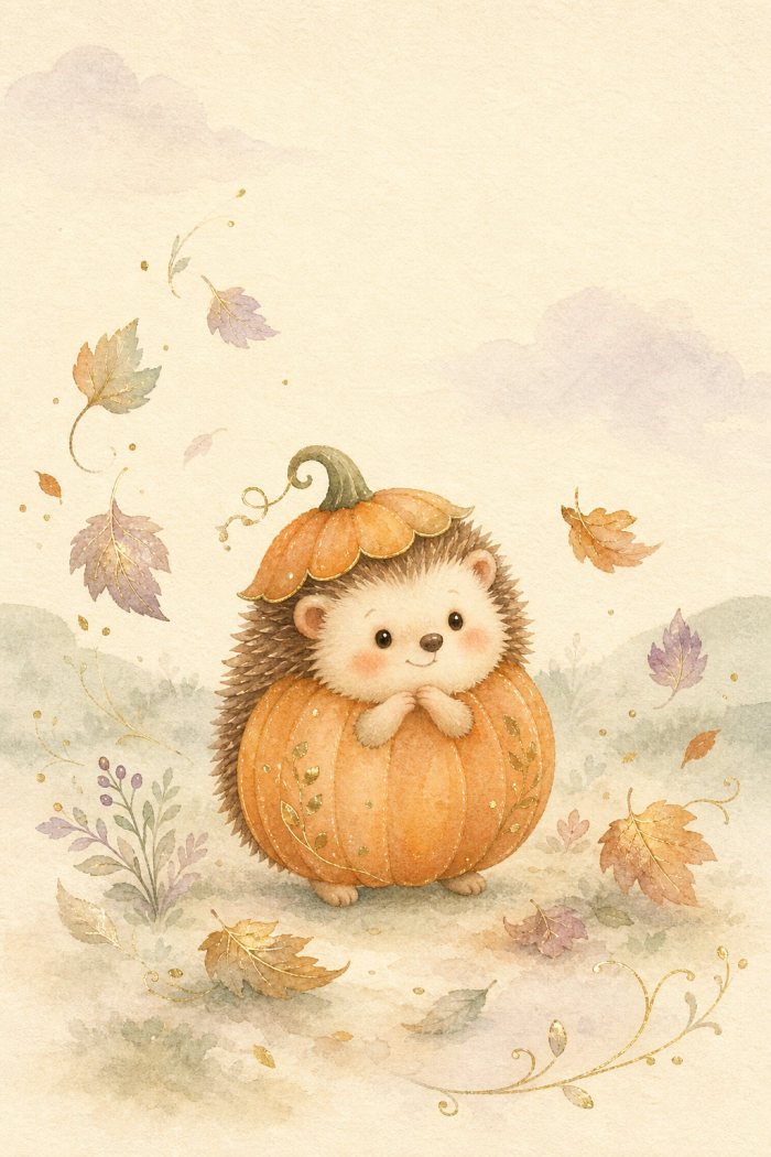 Pumpkin Hedgehog — halloween greeting card