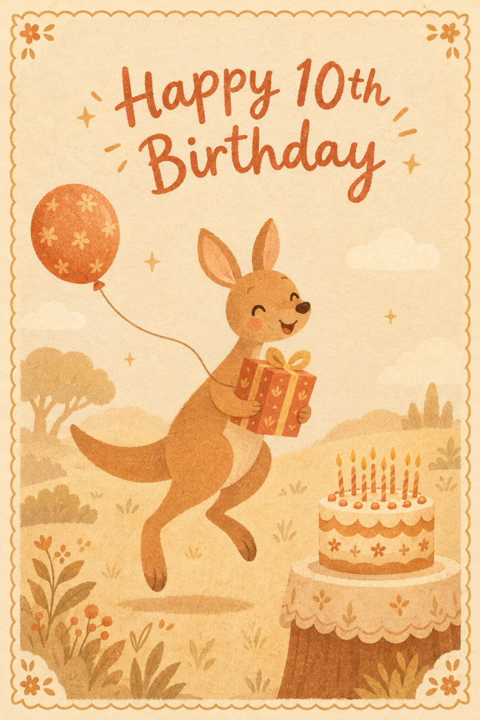 Bouncing Gift — birthday greeting card