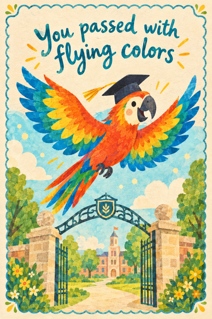 Colorful Graduation — artistic style graduation greeting card
