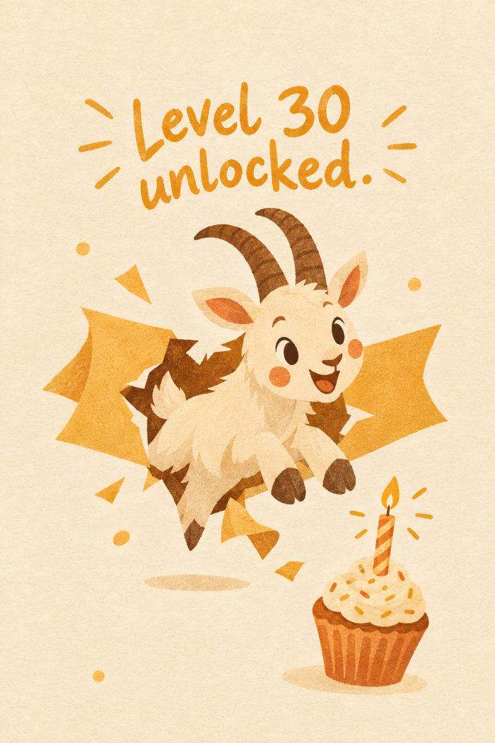 Goat Burst — birthday greeting card