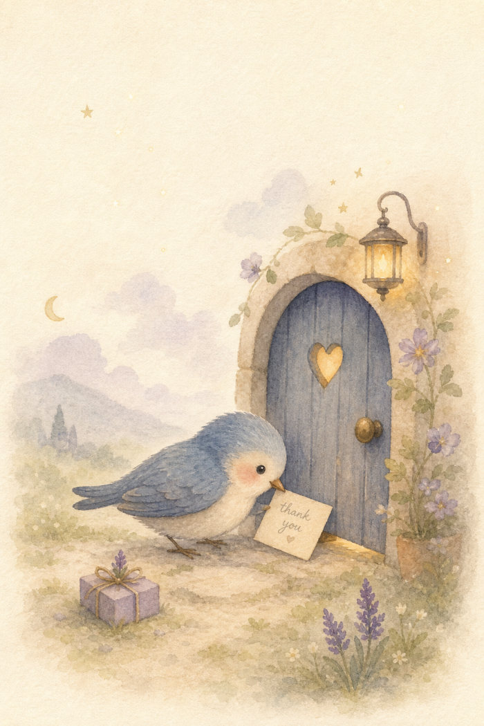 Bluebird Letter — thank you greeting card