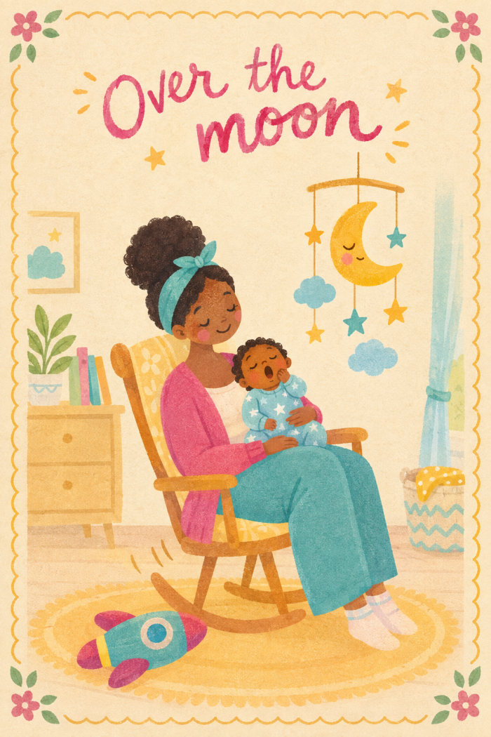 Moon Mobile — calm style mother's day greeting card