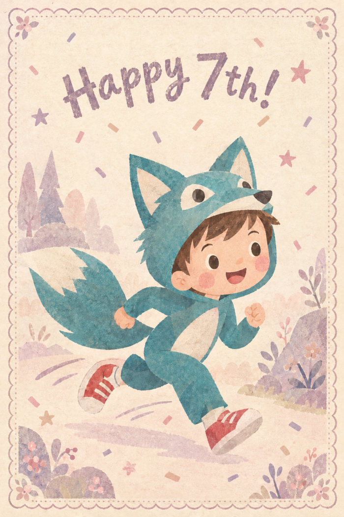 Confetti Leap — birthday greeting card