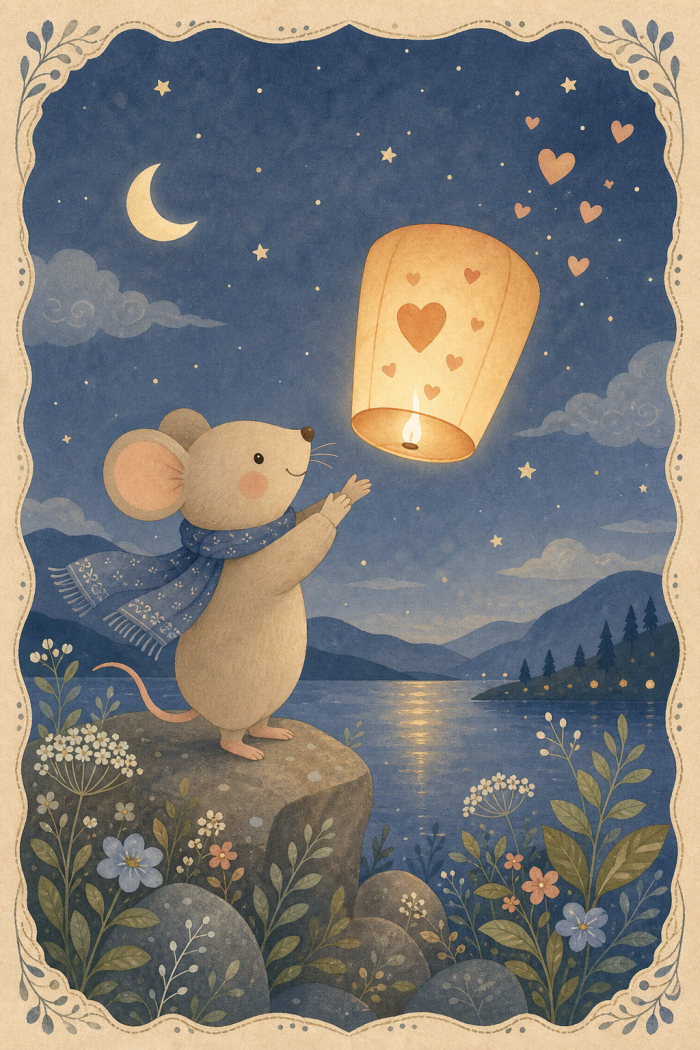 Lantern Mouse — new year greeting card