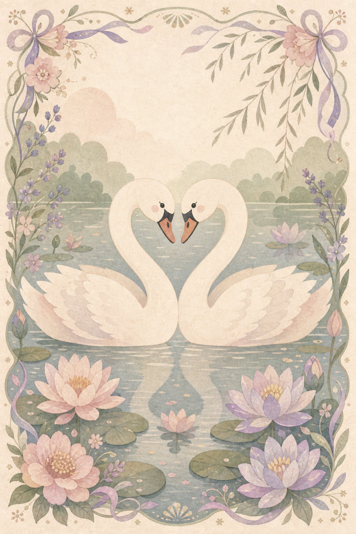 Loving Swans — anniversary greeting card