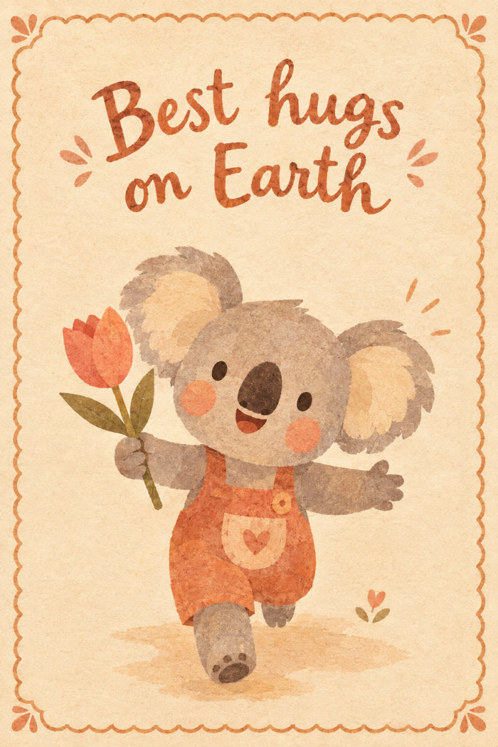 Tulip Toddler — artistic style mother's day greeting card
