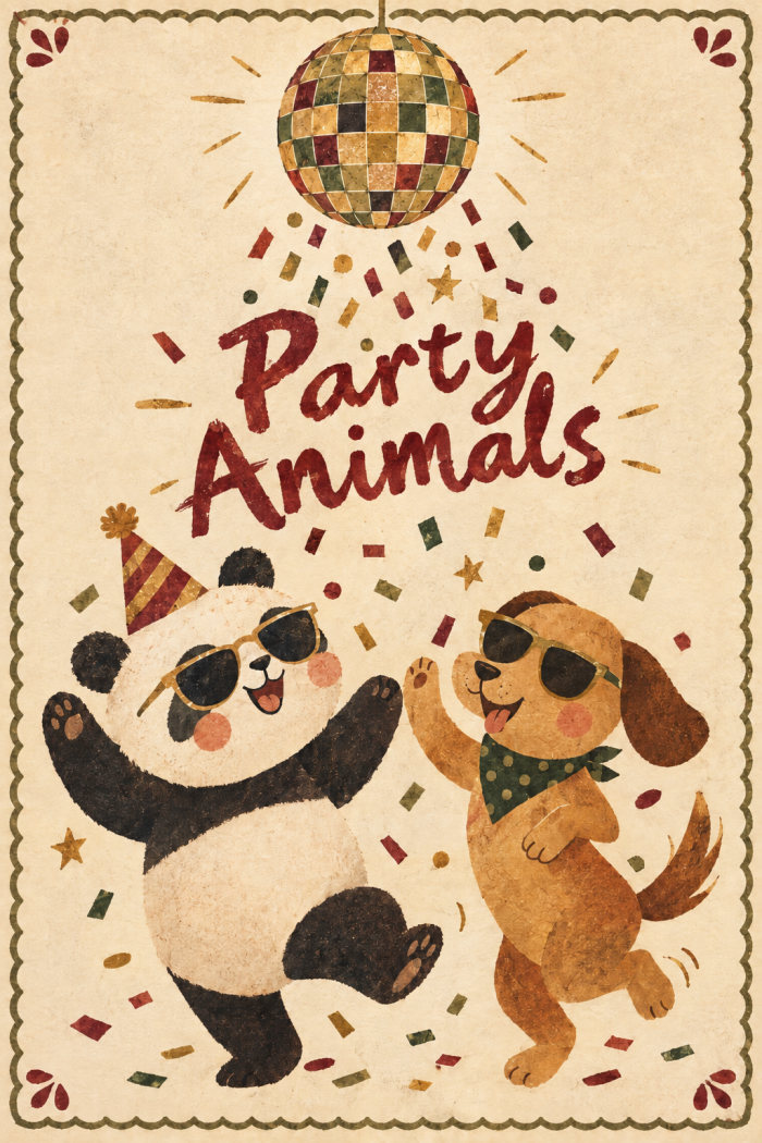 Disco Duo — artistic style birthday greeting card