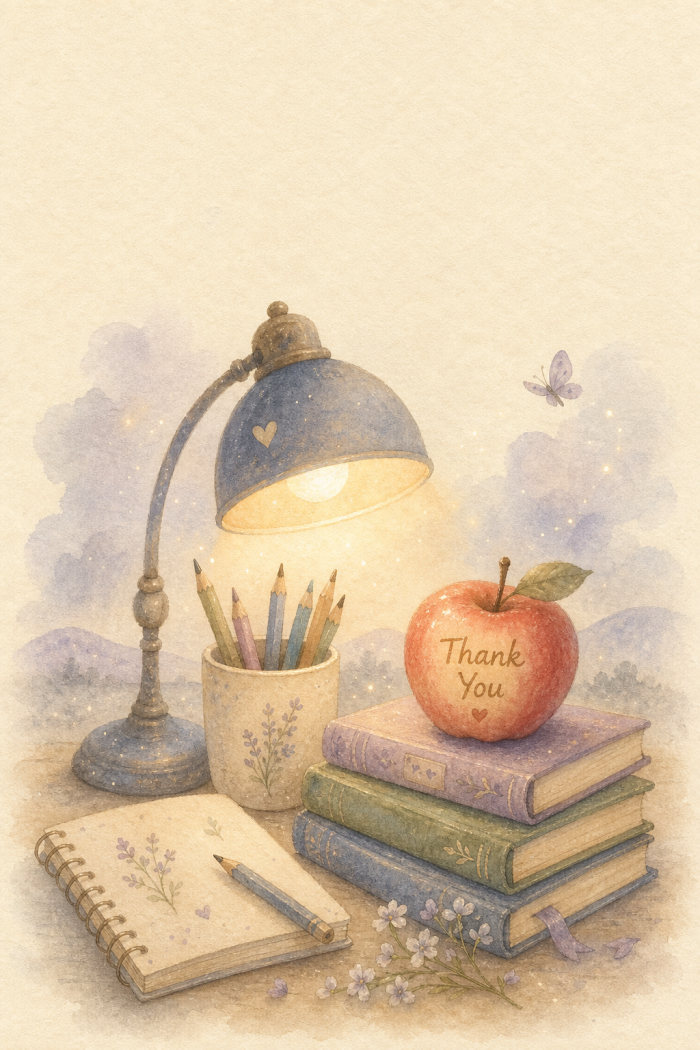 Cozy Study — teacher appreciation greeting card