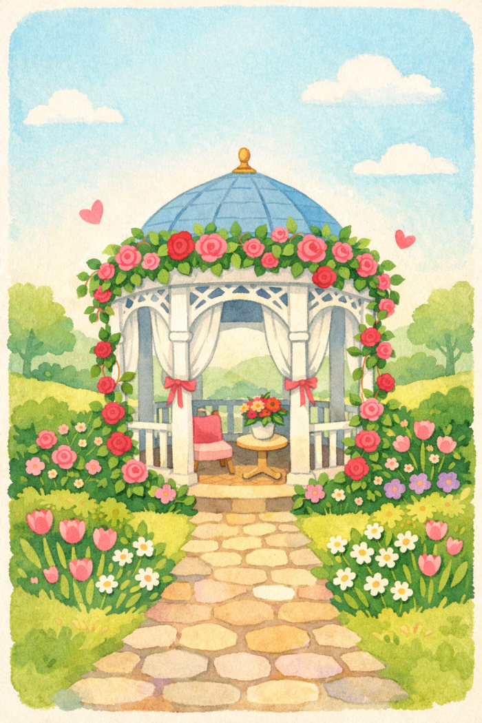 Love Gazebo — anniversary greeting card