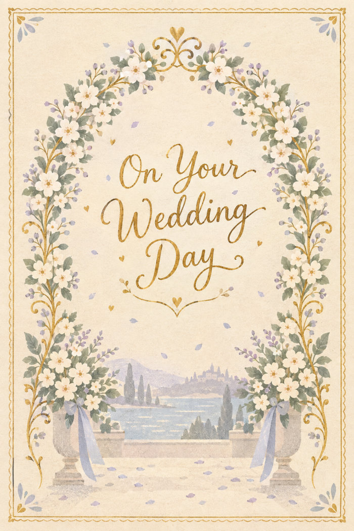Floral Archway — elegant style wedding greeting card