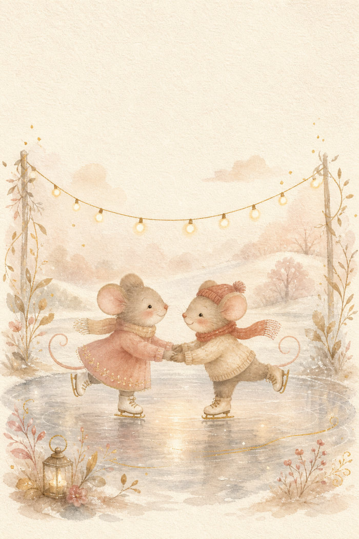 Ice Skaters — christmas greeting card