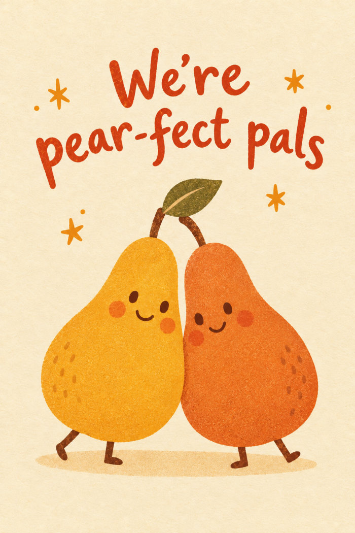 Pear Pals — minimal style galentine's day greeting card
