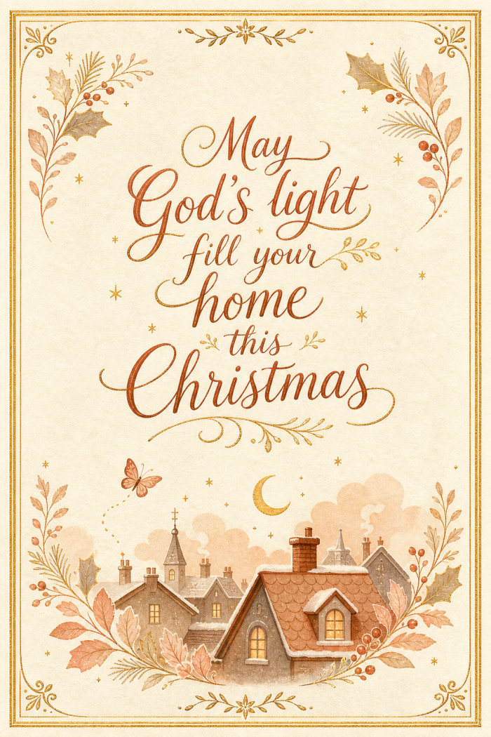 Winter Village — elegant style christmas greeting card