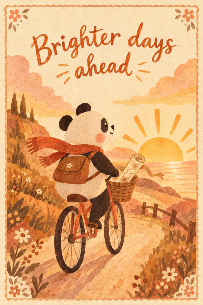 Sunset Journey — artistic style divorce / breakup greeting card