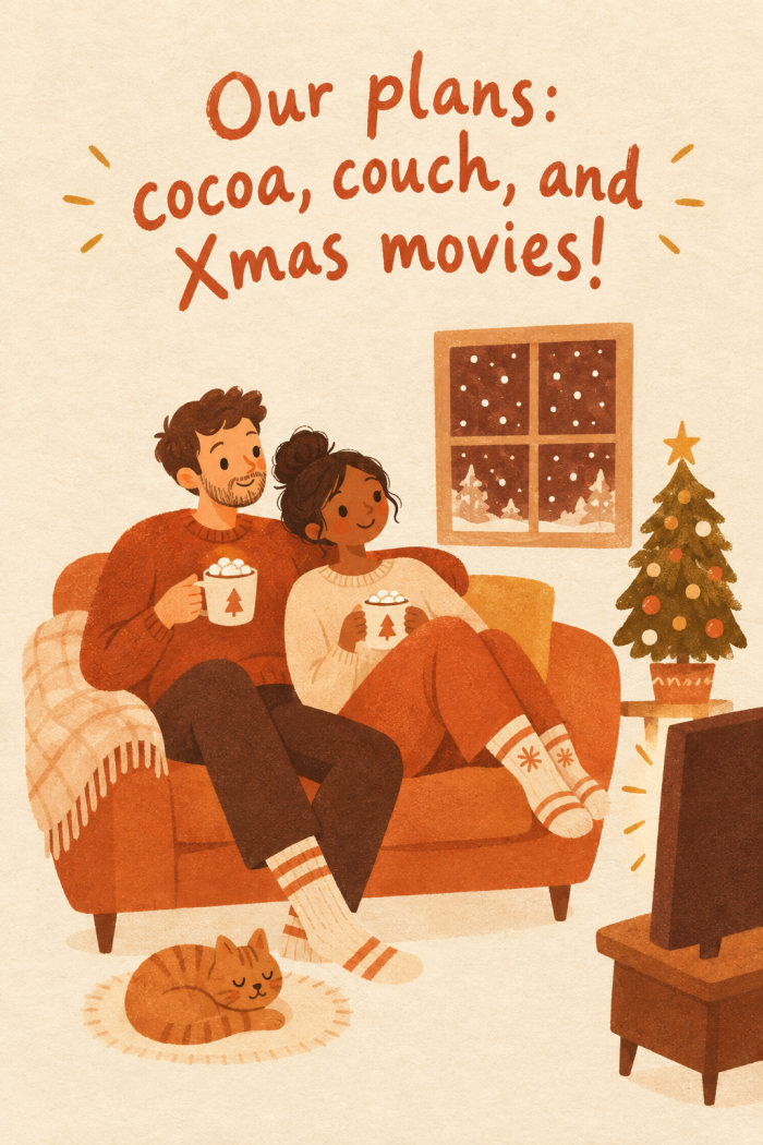 Movie Night — christmas greeting card