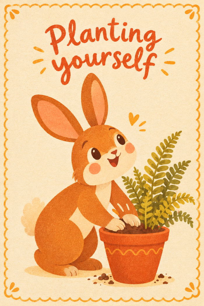 Happy Grower — cartoon style divorce / breakup greeting card