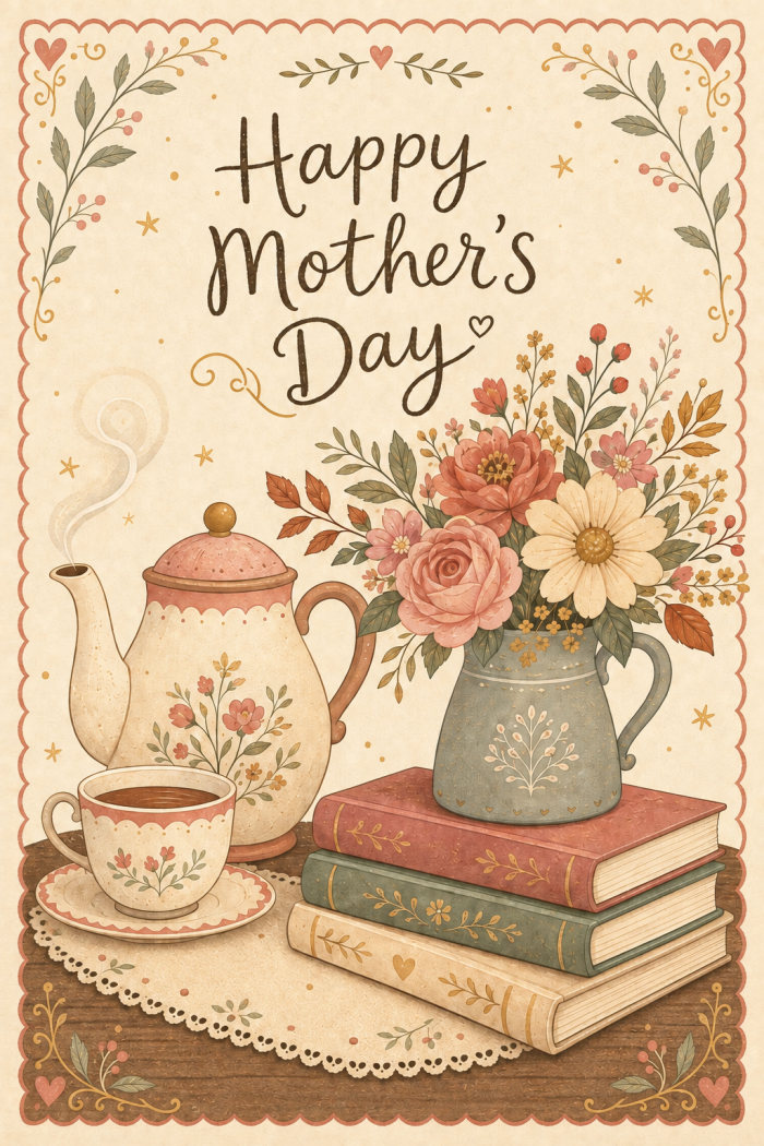 Tea Arrangement — elegant style mother's day greeting card