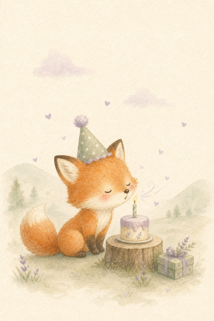 Fox Wishes — birthday greeting card