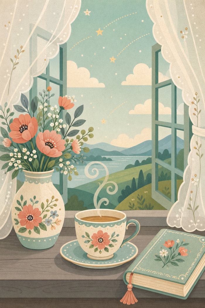 Cozy Window — elegant style thinking of you greeting card