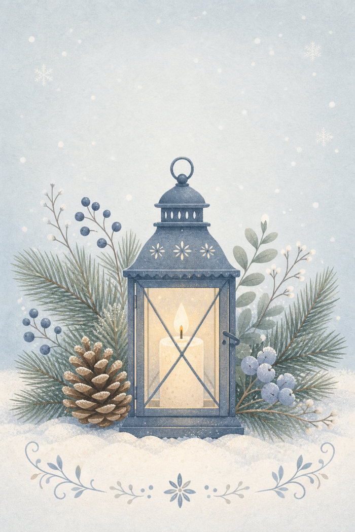 Lantern Glow — calm style condolences greeting card
