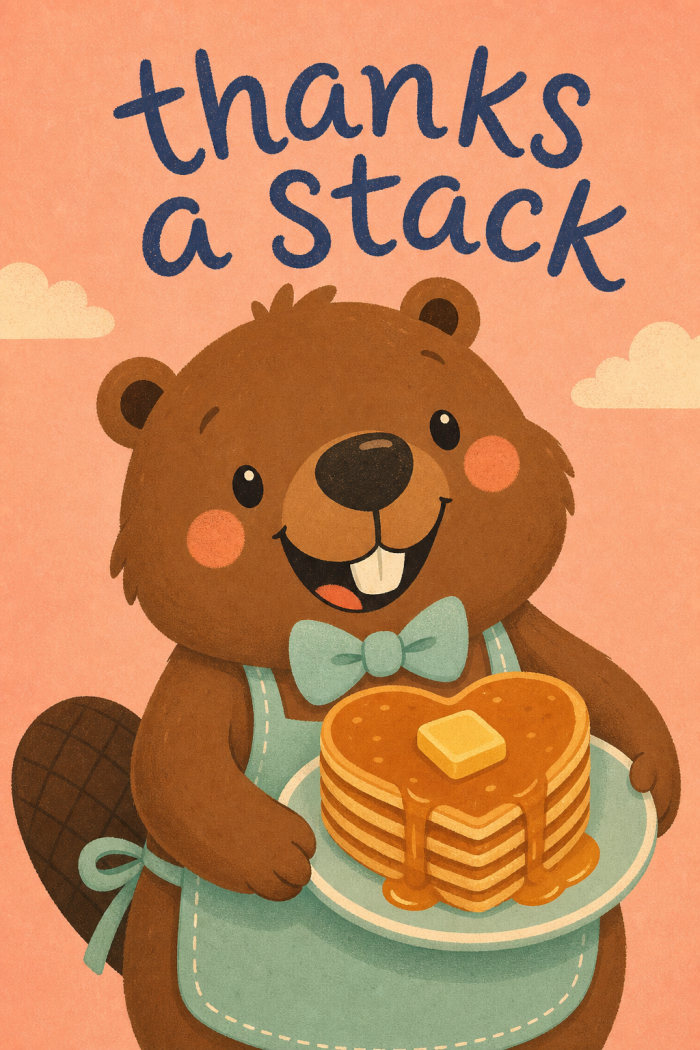 Beaver Breakfast — thank you greeting card